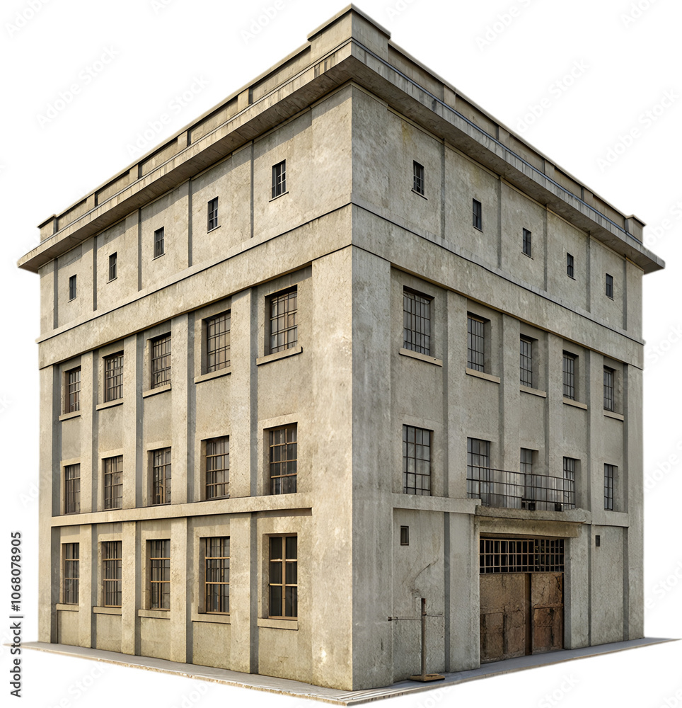 Simple concrete structure with bold lines and modern, industrial architectural style appeal. Simple concrete structure with bold lines and modern, industrial architectural style appeal.