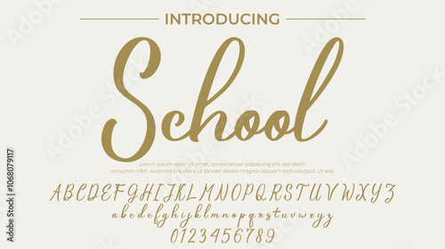 School Font Stylish brush painted an uppercase vector letters, alphabet, typeface