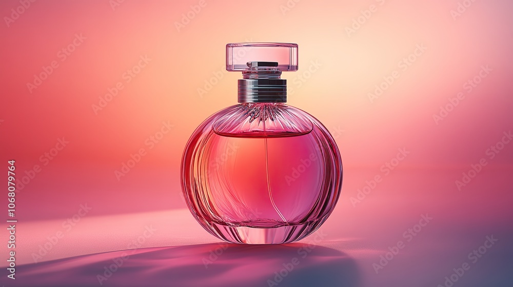 A stylish perfume bottle on a gradient background, with space for branding, ideal for beauty and fragrance promotions. A stylish perfume bottle on a gradient background, with space for branding, ideal for beauty and fragrance promotions.