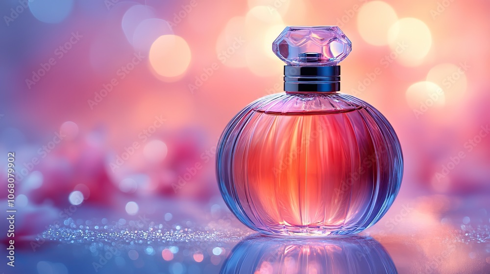 A stylish perfume bottle on a soft gradient background, with copy space for branding, ideal for beauty and personal care product promotions. A stylish perfume bottle on a soft gradient background, with copy space for branding, ideal for beauty and personal care product promotions.