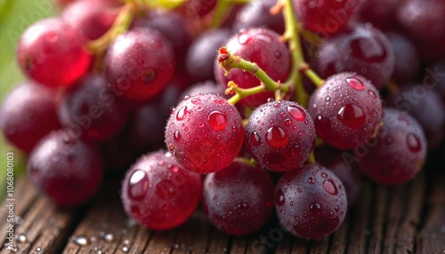 Wallpaper Mural Ripe Red Grapes with Morning Dew Torontodigital.ca