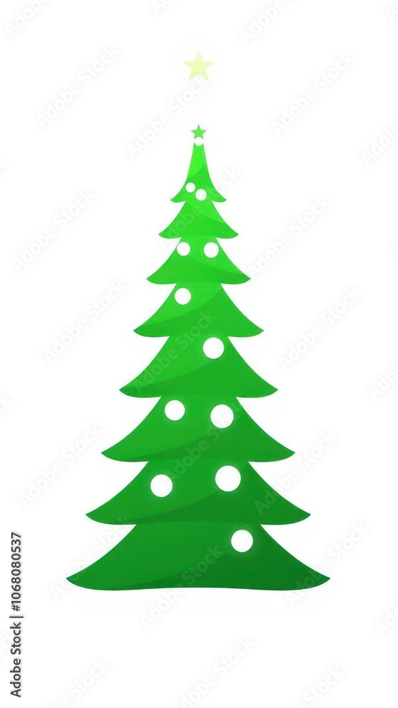 Abstract green Christmas tree made of simple vectors on a white background, illustration Abstract green Christmas tree made of simple vectors on a white background, illustration