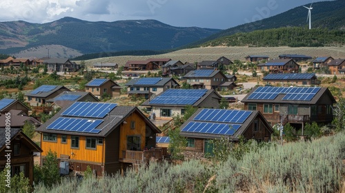 Solar-Powered Homes in Sustainable Community Landscape