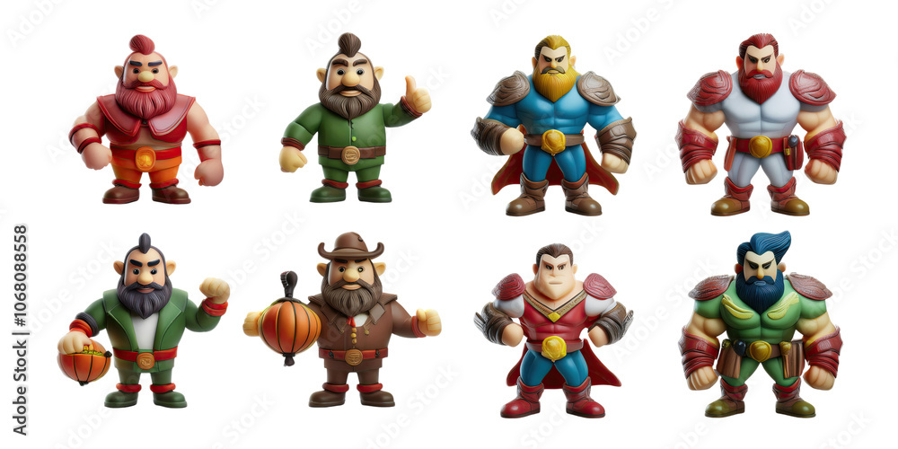 Colorful Fantasy Action Figures Collection, PNG collection, set bundle, isolate on transparent or white background Colorful Fantasy Action Figures Collection, PNG collection, set bundle, isolate on transparent or white background