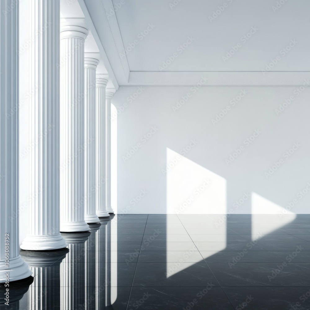 Obraz premium White Pillars Interior.