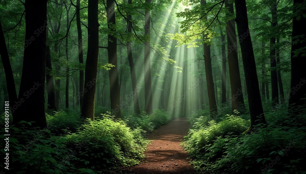 Obraz premium Lush Forest Under Spotlight