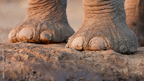 Photography African elephant feet close-up