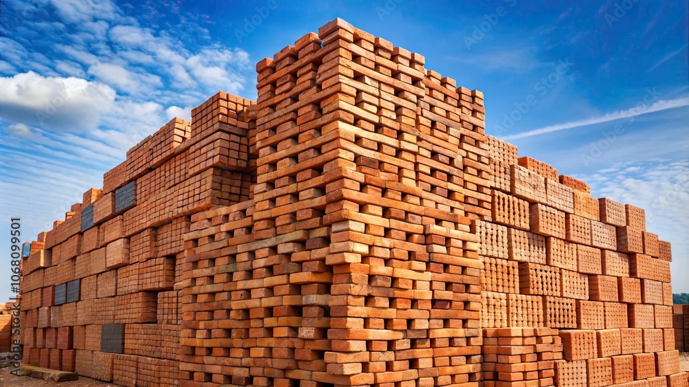 Classic red brick pile building materials , construction, architecture, vintage, texture, urban, traditional, background, stack Classic red brick pile building materials , construction, architecture, vintage, texture, urban, traditional, background, stack