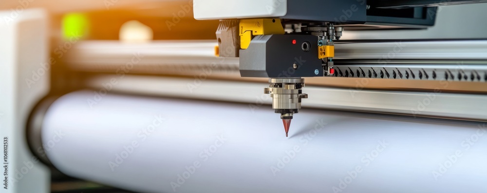 Laser machine cutting technology in action .