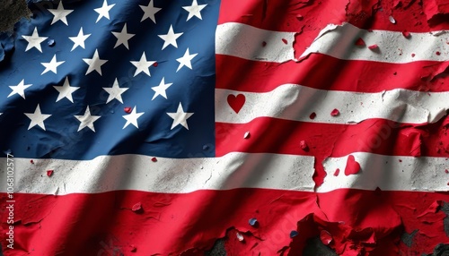 Grunge USA flag. American flag.