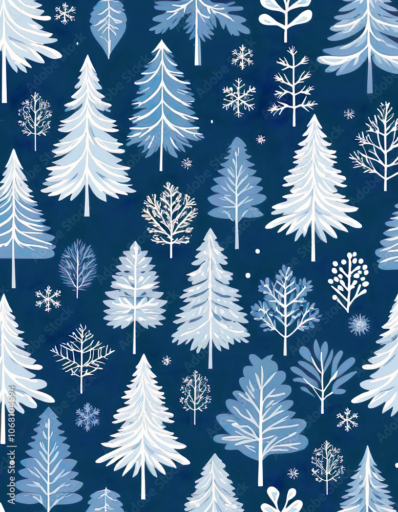 Winter Wonderland Snowy Trees and Falling Snow Winter Wonderland Snowy Trees and Falling Snow