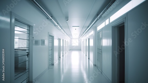 Bright and Modern Hallway in a Clinical Setting