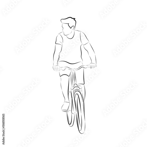 illustration of a man cycling for drawing book