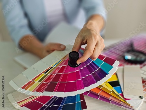Canvastavla Selecting color palettes for design projects at a workspace with swatches and to