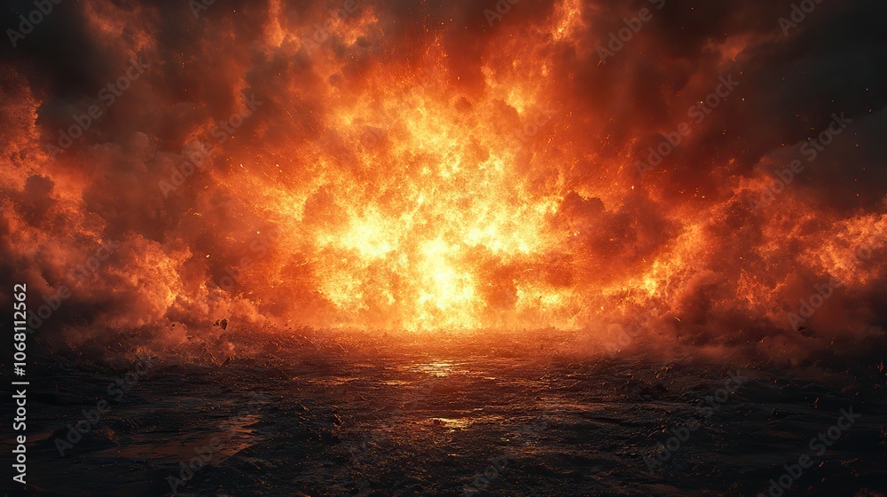 A powerful depiction of a nuclear explosion, symbolizing the destructive consequences of atomic warfare, ideal for awareness campaigns or dystopian themes. A powerful depiction of a nuclear explosion, symbolizing the destructive consequences of atomic warfare, ideal for awareness campaigns or dystopian themes.