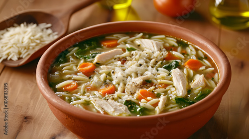 Italian Chicken Minestrone Soup with Orzo