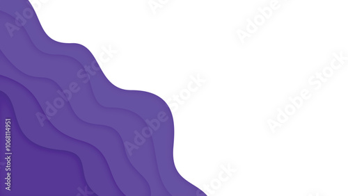 purple paper cut abstract wave background contour landscape line shape layer 3D