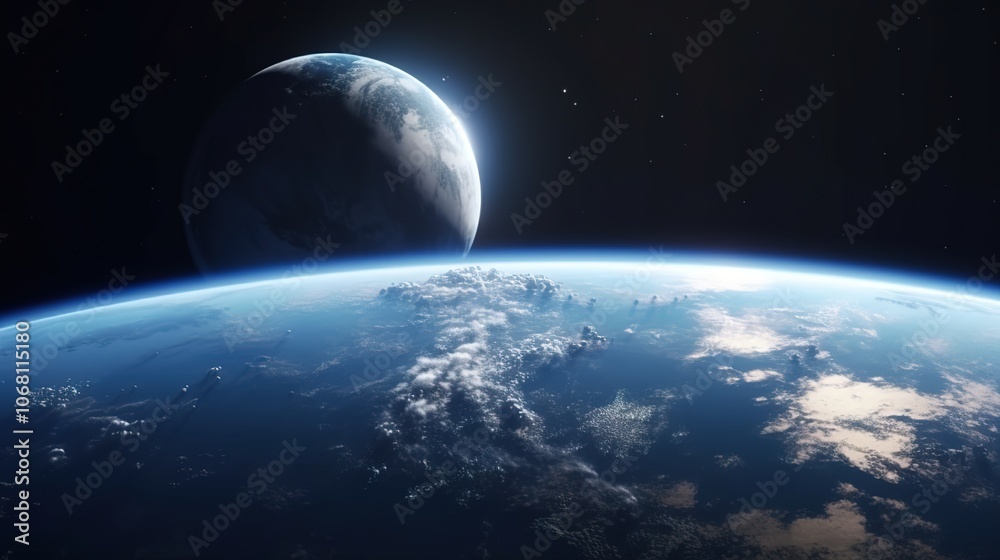 Earth and Moon from Space Perspective Earth and Moon from Space Perspective