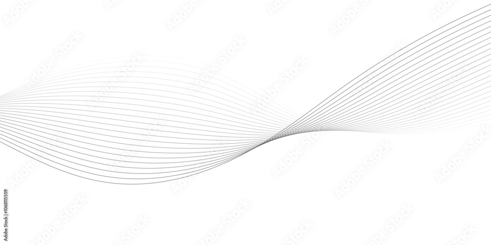 Vector abstract wavy and curve line art flowing dynamic grey isolated on transparent background in concept luxury, wave, wind, ocean, technology, science, music, sound, banner, poster Vector abstract wavy and curve line art flowing dynamic grey isolated on transparent background in concept luxury, wave, wind, ocean, technology, science, music, sound, banner, poster
