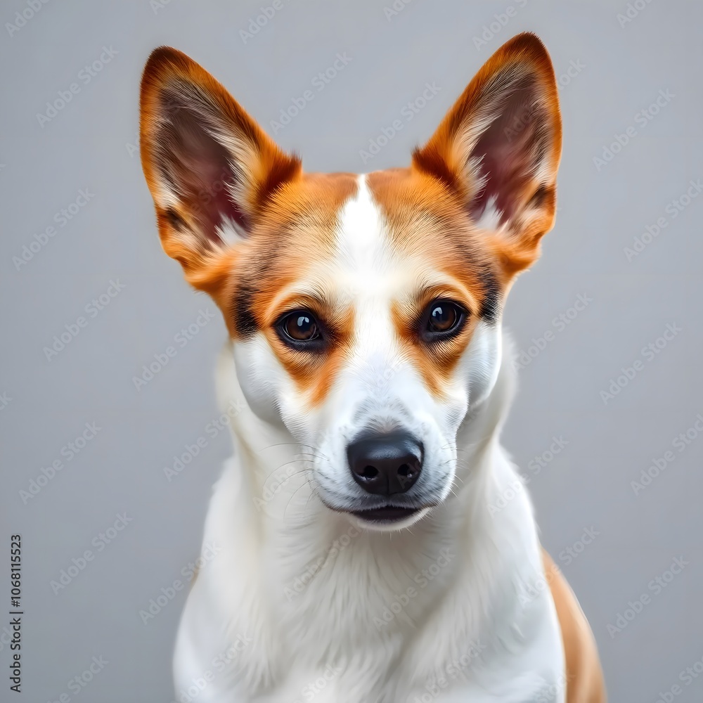 Portrait of cute dog looking at camera. Close-up of a cute dog. Close-up dog portrait. Portrait of cute dog looking at camera. Close-up of a cute dog. Close-up dog portrait.