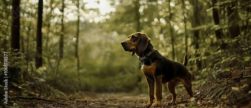 Bloodhound Dog Tracking A Scent Vintage Detective