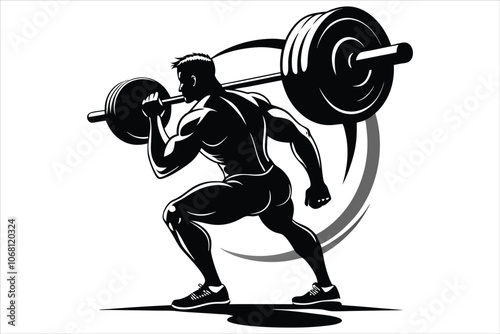 Fitness and Bodybuilding, Barbell Vector Collection
