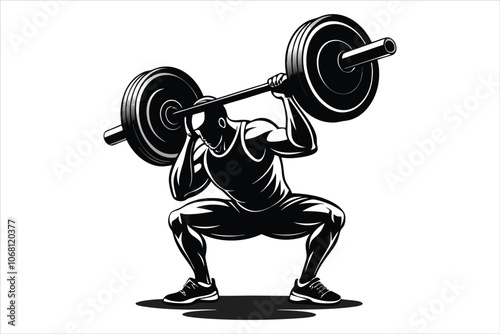 Fitness and Bodybuilding, Barbell Vector Collection
