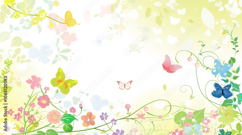 Easter border background offers a charming and festive look. A delightful display of springtime celebration Easter border background offers a charming and festive look. A delightful display of springtime celebration