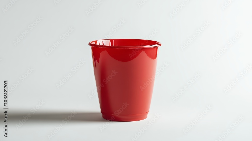 Red plastic cup isolated in a white background Red plastic cup isolated in a white background