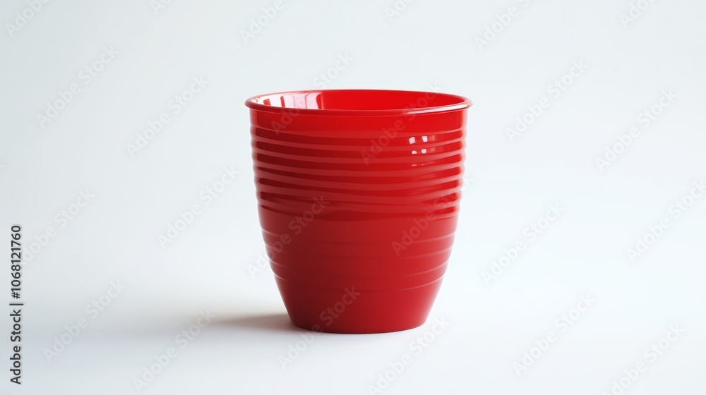 Red plastic cup isolated in a white background Red plastic cup isolated in a white background