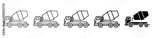 cement truck icon Simple outline illustration