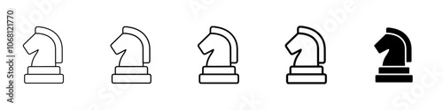 chess knight icon Simple outline illustration