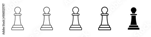 chess pawn icon Simple outline illustration