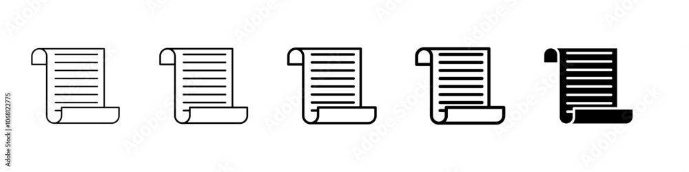 curved paper icon Simple outline illustration curved paper icon Simple outline illustration