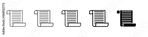 curved paper icon Simple outline illustration
