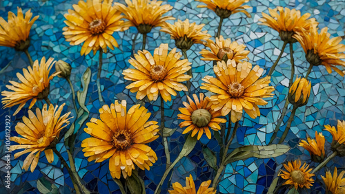 bouquet of colorful Rainbow daisies background