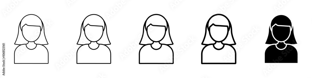 female icon Simple outline illustration