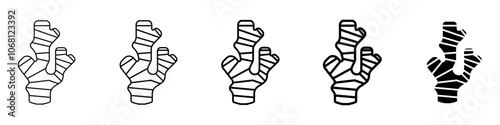 ginger icon Simple outline illustration