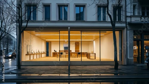 Modern Store Front with Large Windows