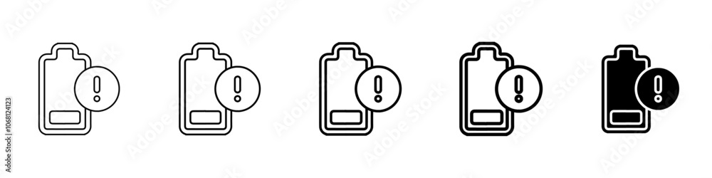 low battery icon Simple outline illustration low battery icon Simple outline illustration