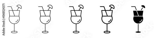 mocktail icon Simple outline illustration