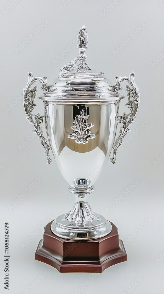 Front view of gold cup trophy isolated
Front view of gold cup trophy isolated