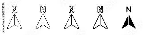 north icon Simple outline illustration