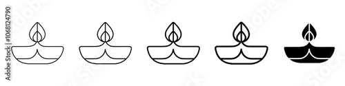 oil lamp icon Simple outline illustration
