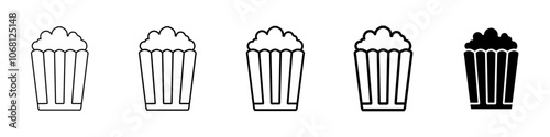 popcorn icon Simple outline illustration