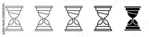 sand clock icon Simple outline illustration