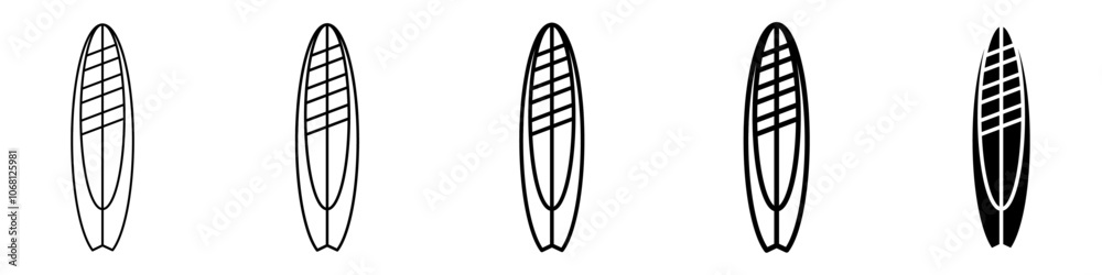 surf board icon Simple outline illustration surf board icon Simple outline illustration