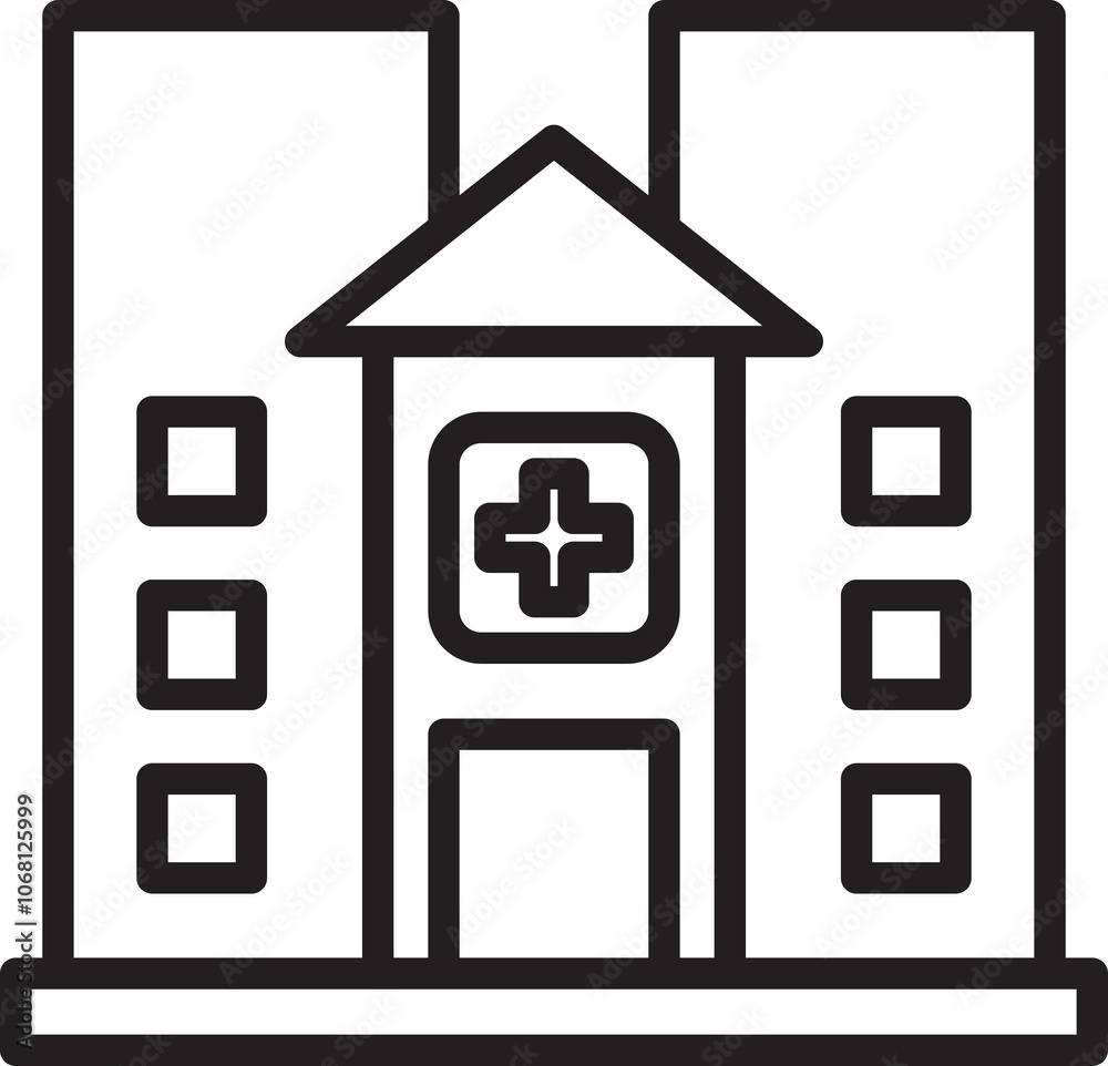 Hospital Building Line Icon
Hospital Building Line Icon