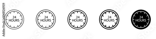 24 hours icon Simple outline illustration