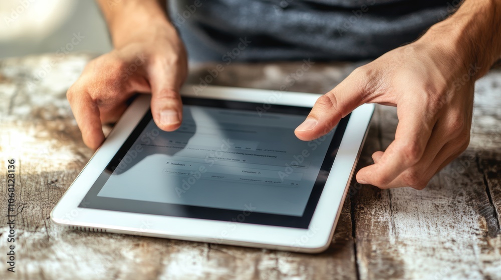 Digital electronic bill and accountant e invoice on tablet Digital electronic bill and accountant e invoice on tablet